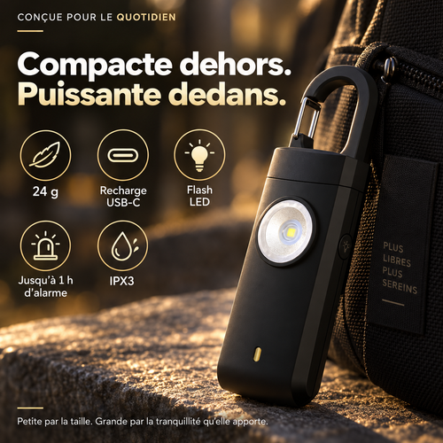 The Pitbullz One - Alarme personnelle portable : Un geste pour alerter, une tranquillité d'esprit pour petits et grands assurée