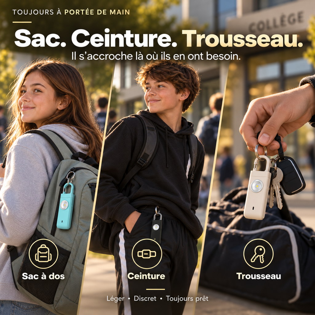 The Pitbullz One - Alarme personnelle portable : Un geste pour alerter, une tranquillité d'esprit pour petits et grands assurée